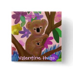 Koala Valentine Hugs Magnet Button