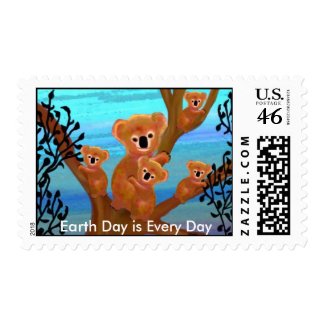 Koalas Earth Day is Every Day Postage Stamps stamp