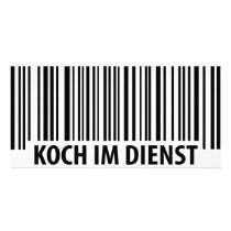 Koch im Dienst Barcode icon photo cards