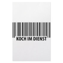 Koch im Dienst Barcode icon stationery