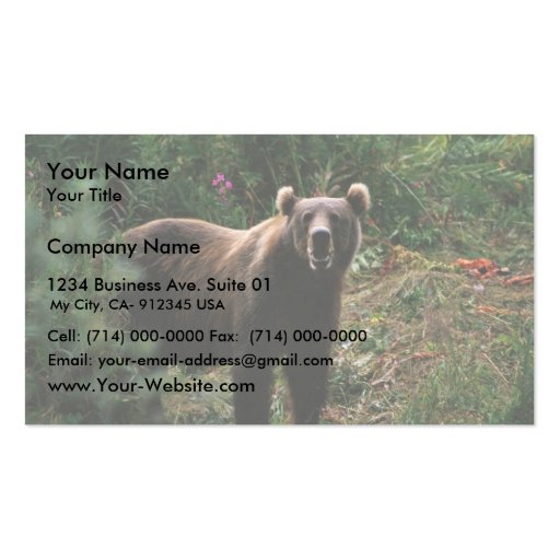 Kodiak Brown Bear Business Card Template (front side)