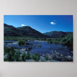Kodiak Stream and Mountains in Summer Poster
