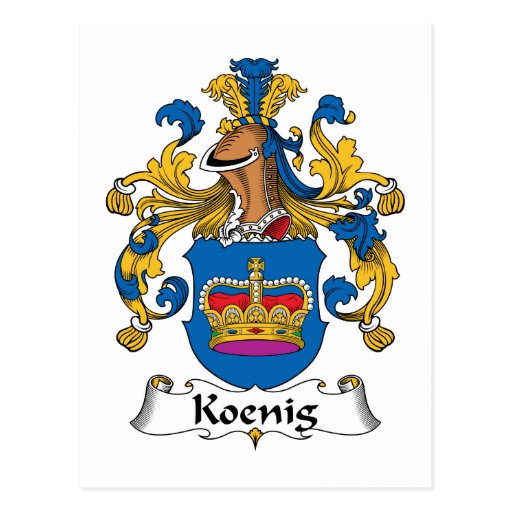 Koenig Family Crest Postcard Zazzle