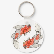 Kohaku dunkleosteus koi keychain