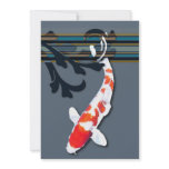 Kohaku Koi in Decorative Pond Plants Personalized Invitation
