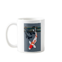 Kohaku Koi in Decorative Pond Plants Coffee Mug