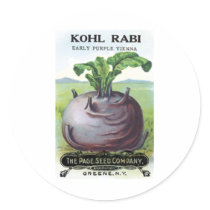 Kohl Rabi, Early Purple, Page Seed Co stickers by vintagegiftmall Kohl Rabi, Early Purple, Page Seed Co stickers
