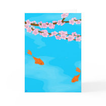 Koi and Sakura Greeting Card