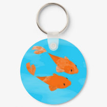 Koi and Sakura Keychain by DConger Koi and Sakura Keychain