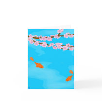 Koi and Sakura Note Card by DConger Koi and Sakura Note Card