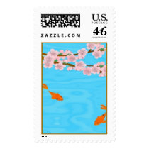 Koi and Sakura postage by DConger Koi and Sakura postage