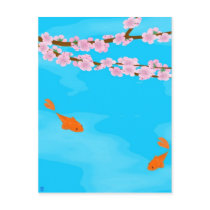 Koi and Sakura Postcard