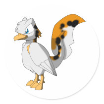 Koi-Colored Reptilian Bird Stickers