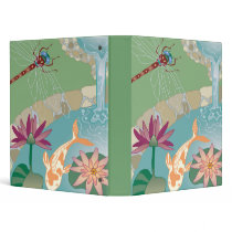 Koi Dragonfly Water Pond notebook binders by dooni_notebooks Koi Dragonfly Water Pond notebook binders