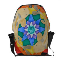 Koi Fish and Lotus Rickshaw Messenger Bag