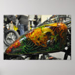 Koi Fish Bike Tattoo Poster