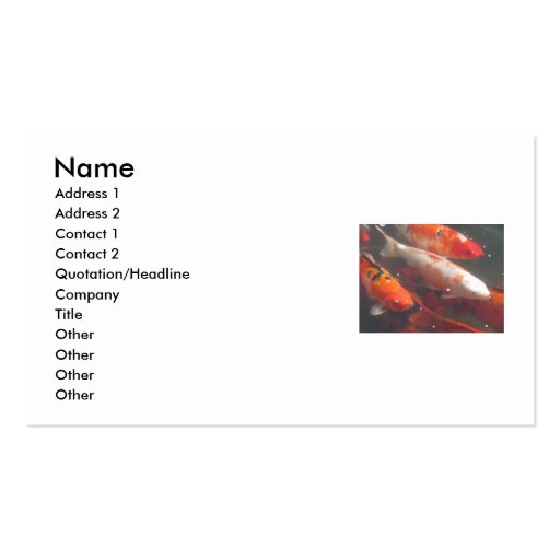 Koi Fish Business Card Templates (front side)