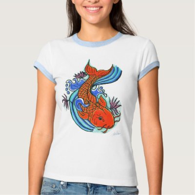 designs for t shirt. Koi Fish Design T-shirt by