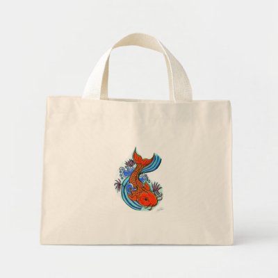 Koi Fish Design Tote Bag by ardras Matching tote for Koi fish Tshirt