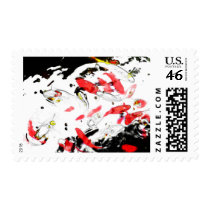 Koi Fish Digital Art postage
