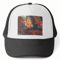 Koi Fish glide among the still green waters hats by all_creatures Koi Fish glide among the still green waters hats