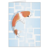 Koi Fish in Blue Card