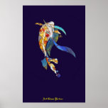 Koi fish in Space Wall Decor Artistic Picture Poster