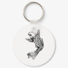 round_keychain - Koi Fish Outline