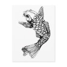 postcard - Koi Fish Outline