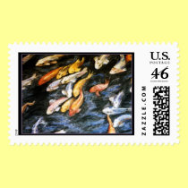 Koi Fish Painting Postage Stamp stamps
