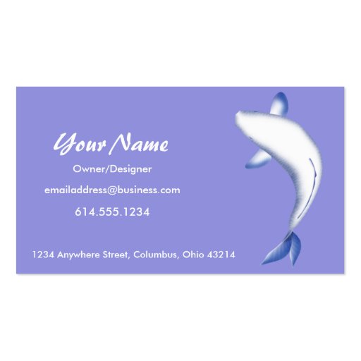 Koi Fish Pond Business Cards (back side)