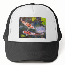 Koi Fish Pond Trucker Hats
