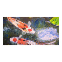 Koi Fish Pond Photo Card Template