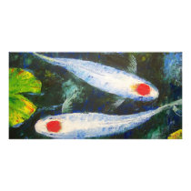 Koi Fish Tancho Kohaku Personalized Photo Card