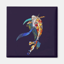 Koi in Space Glass Art Designer's Magnets right