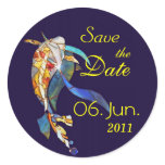 Koi in Space Save the Date Glass Art Sticker