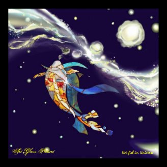 KOI in UNIVERSE Glass Designer Interior Poster