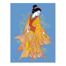 Koi Kimono Postcard