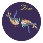 Koi Lovers  Art Glass Stickers KISSING