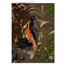 Koi Mermaid Card