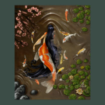 Koi Mermaid Print posters