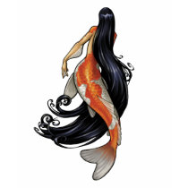 Koi Mermaid Womens T-Shirt by Bronzepig Koi Mermaid Womens T-Shirt