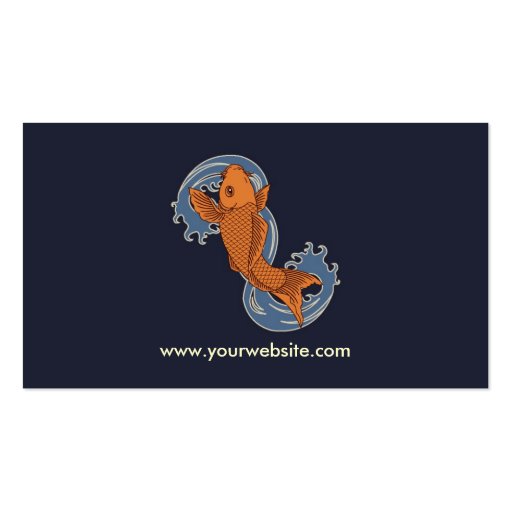 Koi (Navy Background) Business Card Templates (back side)