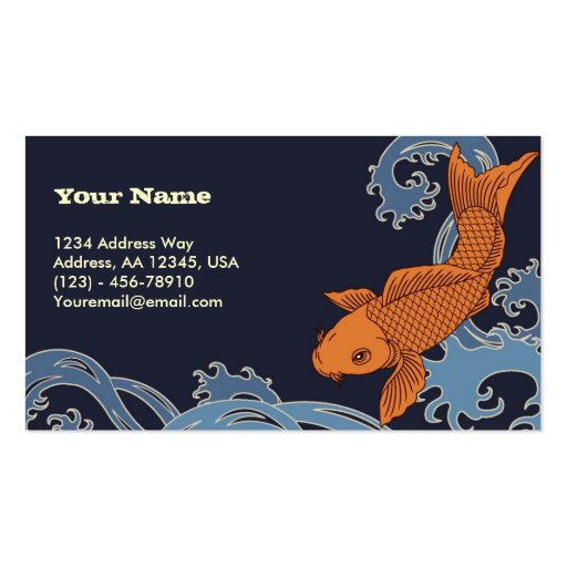 Koi (Navy Background) Business Card Templates