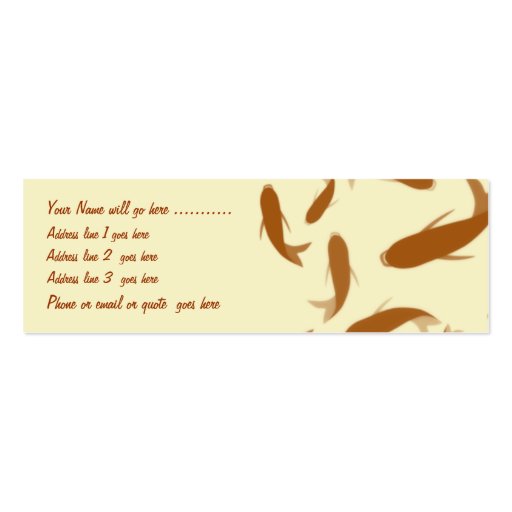 Koi on Yellow Business Card (front side)