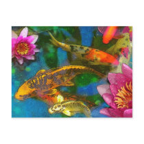 koi play , poscard postcards