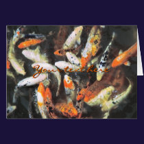 Koi Pond Artistic Photo cards