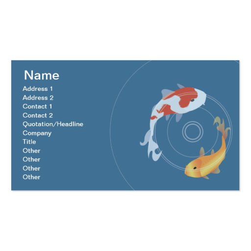 Koi Pond - Business Business Card (front side)