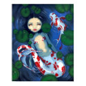 Koi Pond Mermaid fantasy Art Print