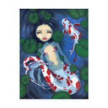 "Koi Pond Mermaid" Postcard